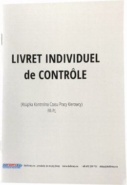 Książka czasu pracy kierowcy FRANCJA - LIVRET INDIVIDUEL DE CONTROLE - 30 szt.