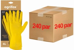 Rękawice ochronne gumowe flokowane / Żółte / OX-FLOX - 240 Par (10 - XL)