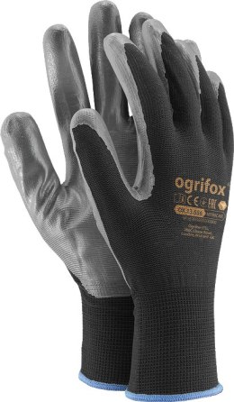 Rękawice robocze / Czarne / OX-NITRICAR_BS - 100 Par (9 - L)