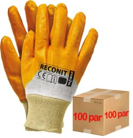 Rękawice robocze / Pomarańczowe / RECONIT - 100 Par (10 - XL)