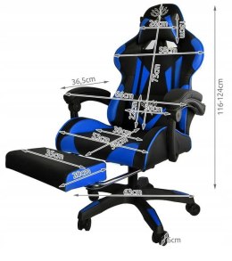 Fotel Biurowy Obrotowy gamingowy / czarno - niebieski / MALATEC